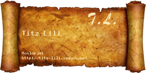 Titz Lili névjegykártya